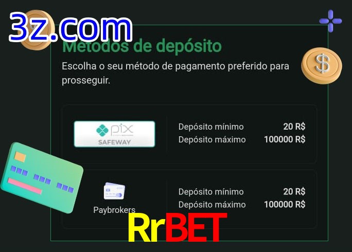 O cassino Rrbet oferece uma grande variedade de métodos de pagamento